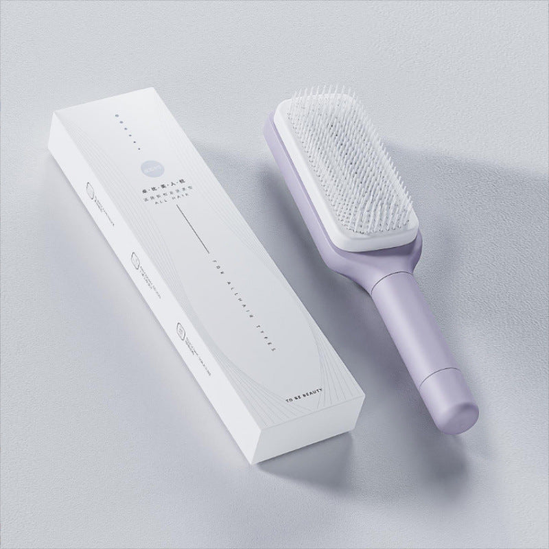 Retractable Air Cushion Hair Brush with One-Click Self-Cleaning