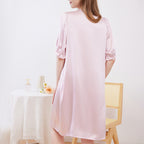 U-Neck Solid Color Silk Nightdress