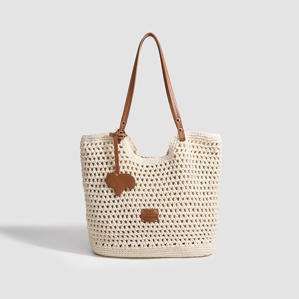 Women's Summer Woven Knit Tote Beach Handbag
