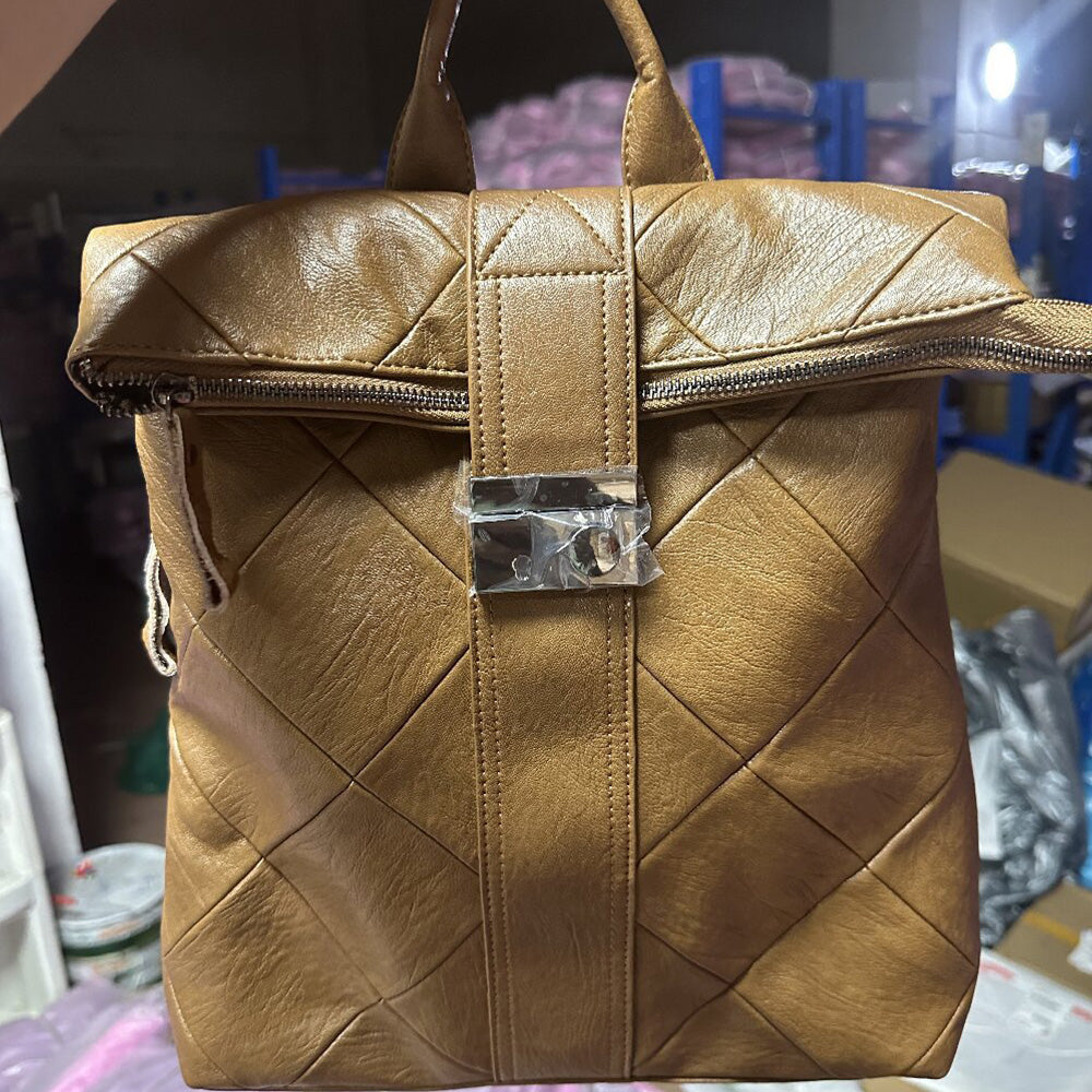 Lightweight Quilted PU Leather Backpack for Women