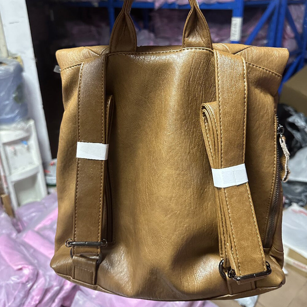 Lightweight Quilted PU Leather Backpack for Women