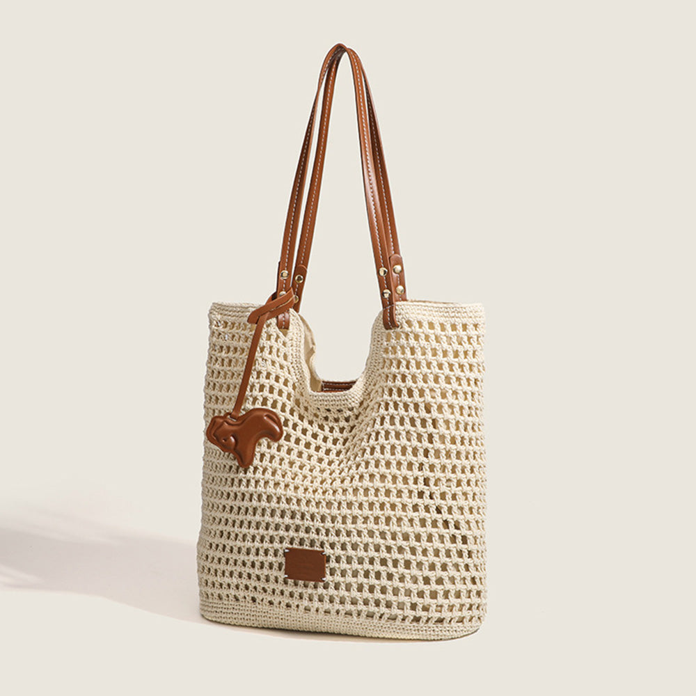 Women's Summer Woven Knit Tote Beach Handbag