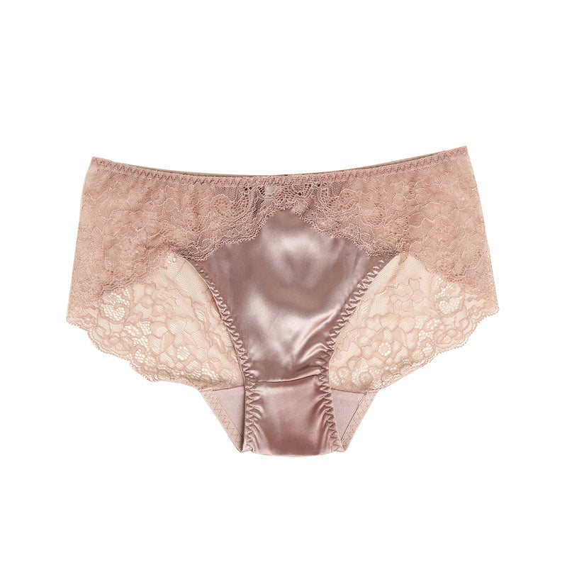 Lace Silk Mid-Rise Sexy Briefs