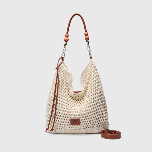 Women's Summer Woven Knit Tote Beach Handbag