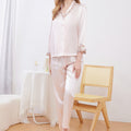 Embroidered Lace Trim Silk Pajama Set