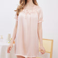 U-Neck Solid Color Silk Nightdress