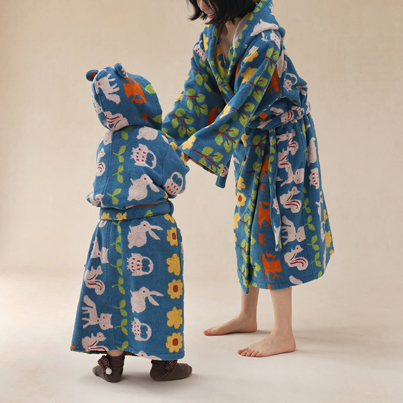 Pure Cotton Parent-Child Animal Forest Robe