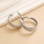 Gold and Silver Large Geometric Earrings