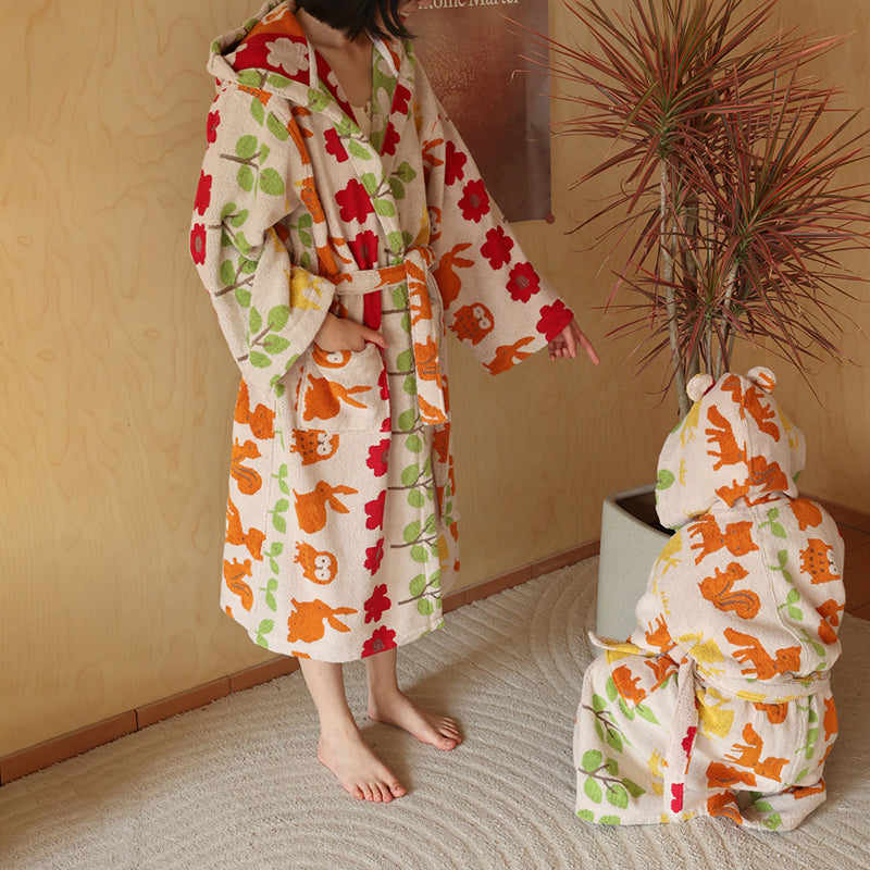 Pure Cotton Parent-Child Animal Forest Robe