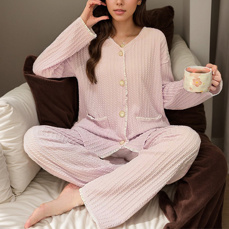 Women's Light Purple Lace Pajama Set