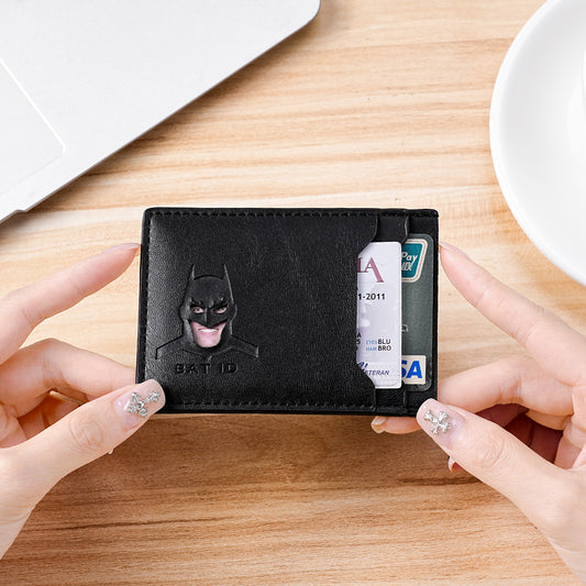 Batman Themed Men's Leather ID Card Wallet