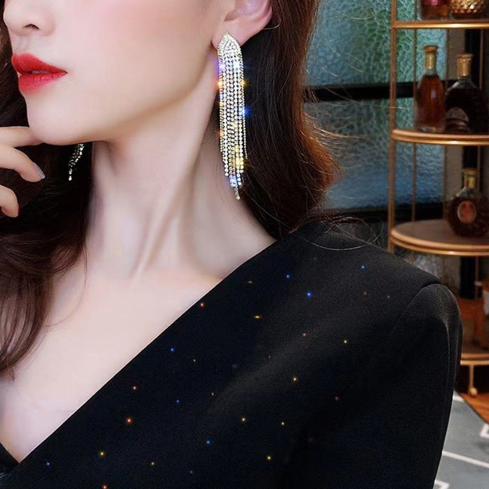 Sparkling Simulated Diamond Long Earrings for Women