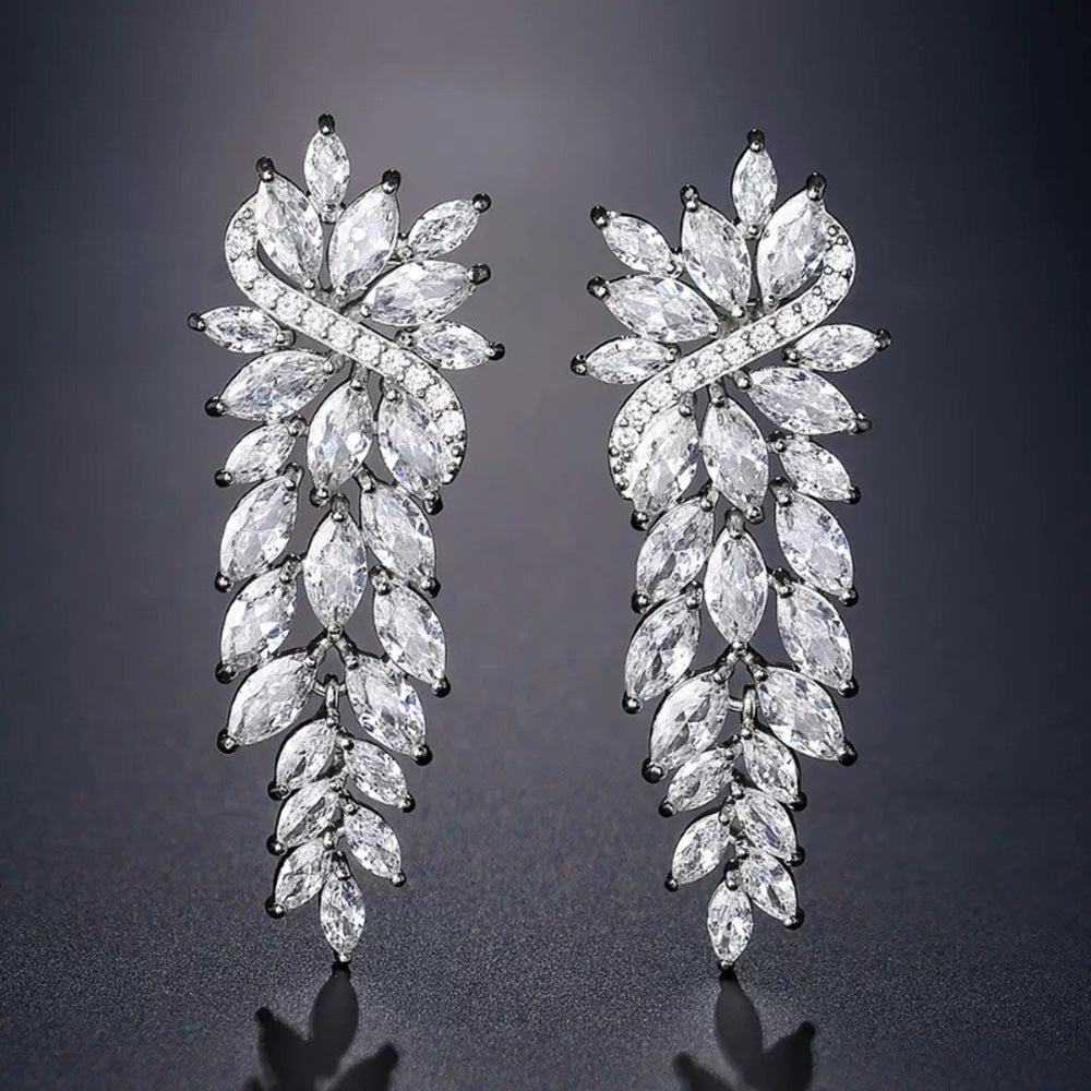 Cubic Zirconia Elegant Wedding Diamond Earrings