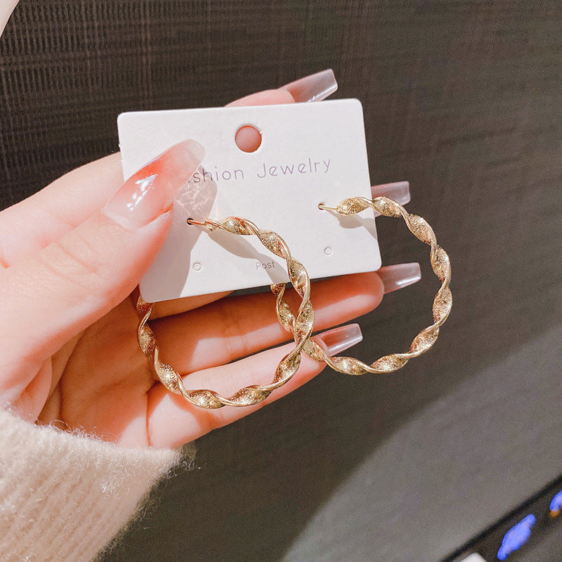 Gold and Silver Twist Hoop Earrings