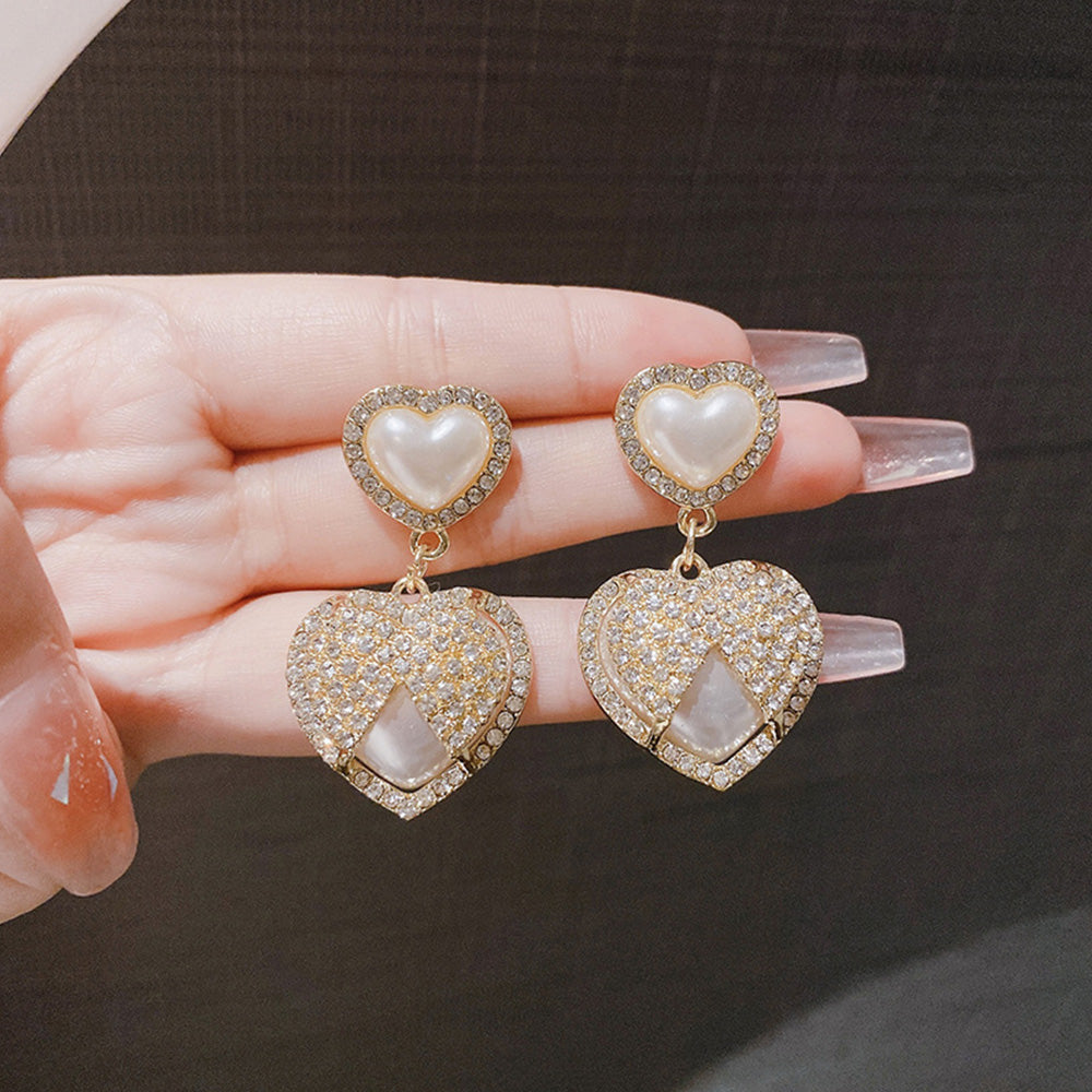 Vintage Heart Drop Earrings