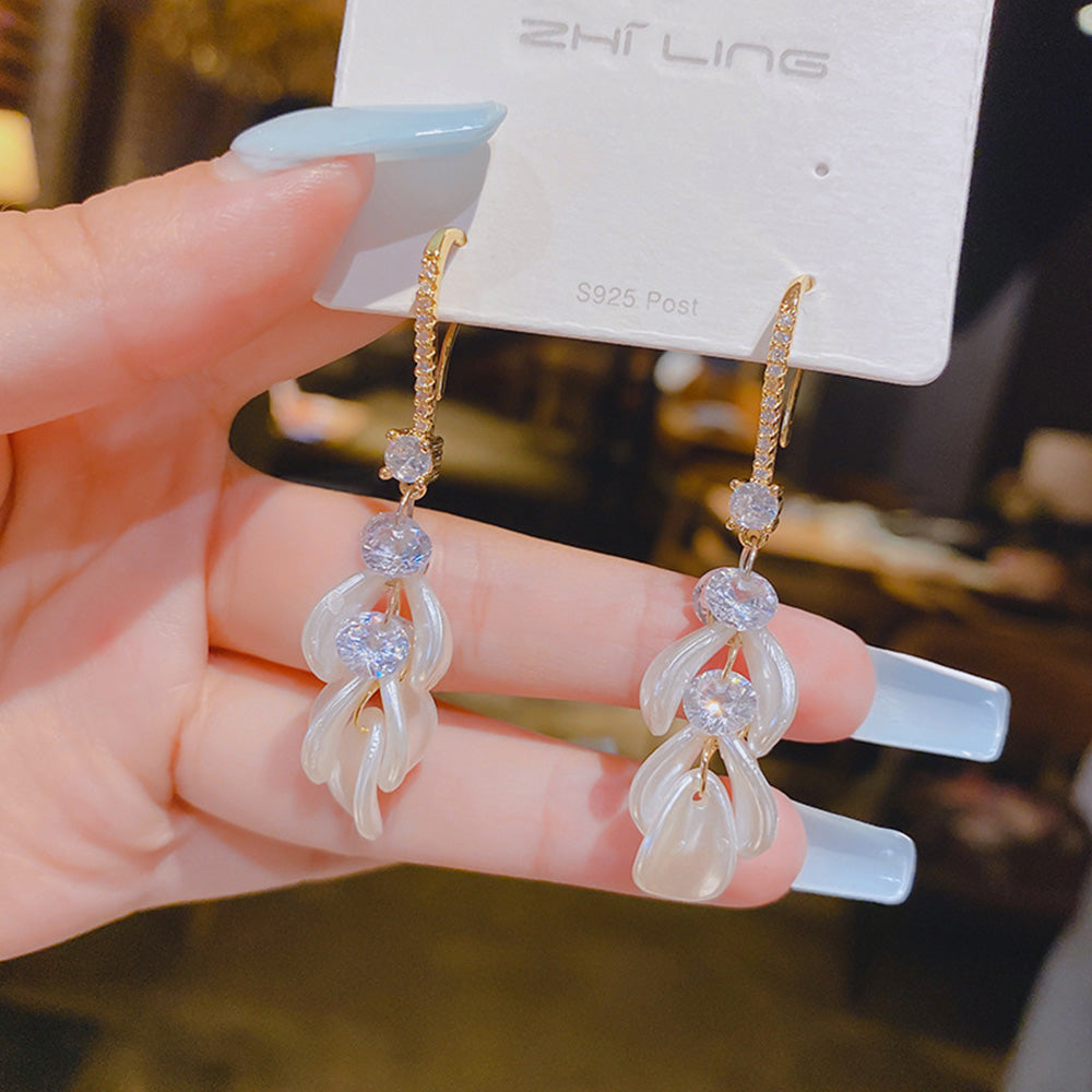 Delicate Diamond Accent Drop Earrings Sweet & Sparkling Fashion Jewelry