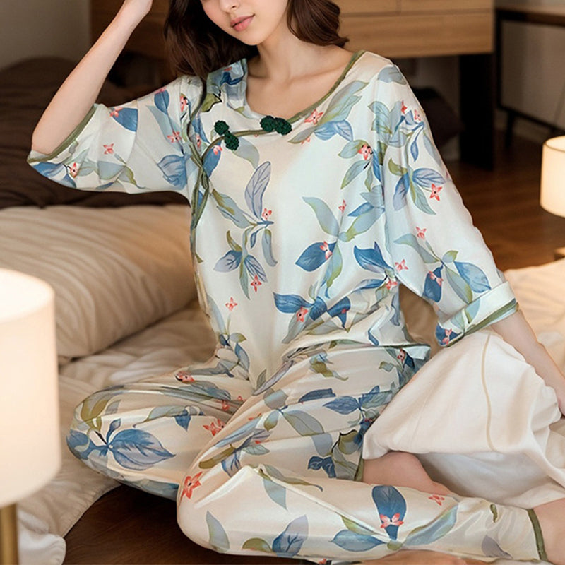 Women's Lily Printed Ice Silk Pajamas