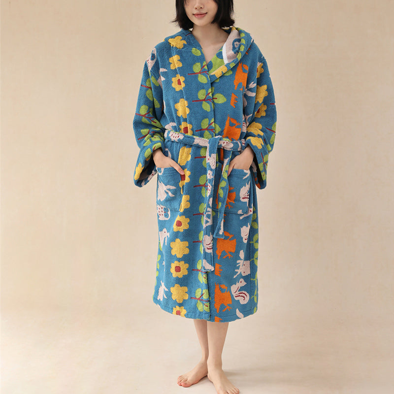 Pure Cotton Parent-Child Animal Forest Robe