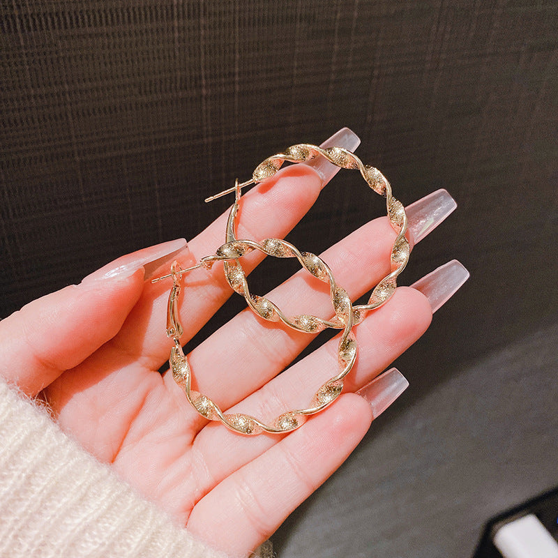 Gold and Silver Twist Hoop Earrings
