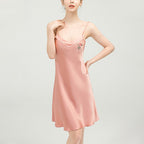 Rose Embroidered Silk Camisole Robe Two-Piece Set