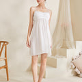 White Cotton Sexy Halter Nightdress