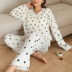Valentine's Day Love Heart Pullover Women's Pajama Set