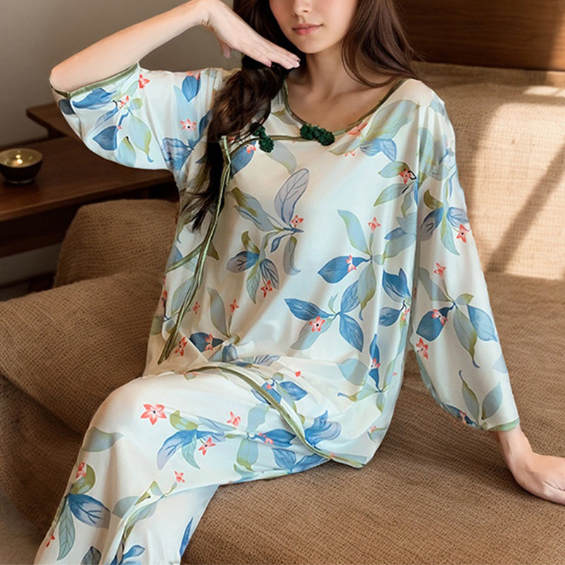 Women's Lily Printed Ice Silk Pajamas