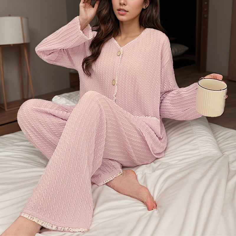 Women's Light Purple Lace Pajama Set