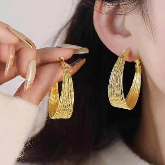 Gold and Silver Large Geometric Earrings