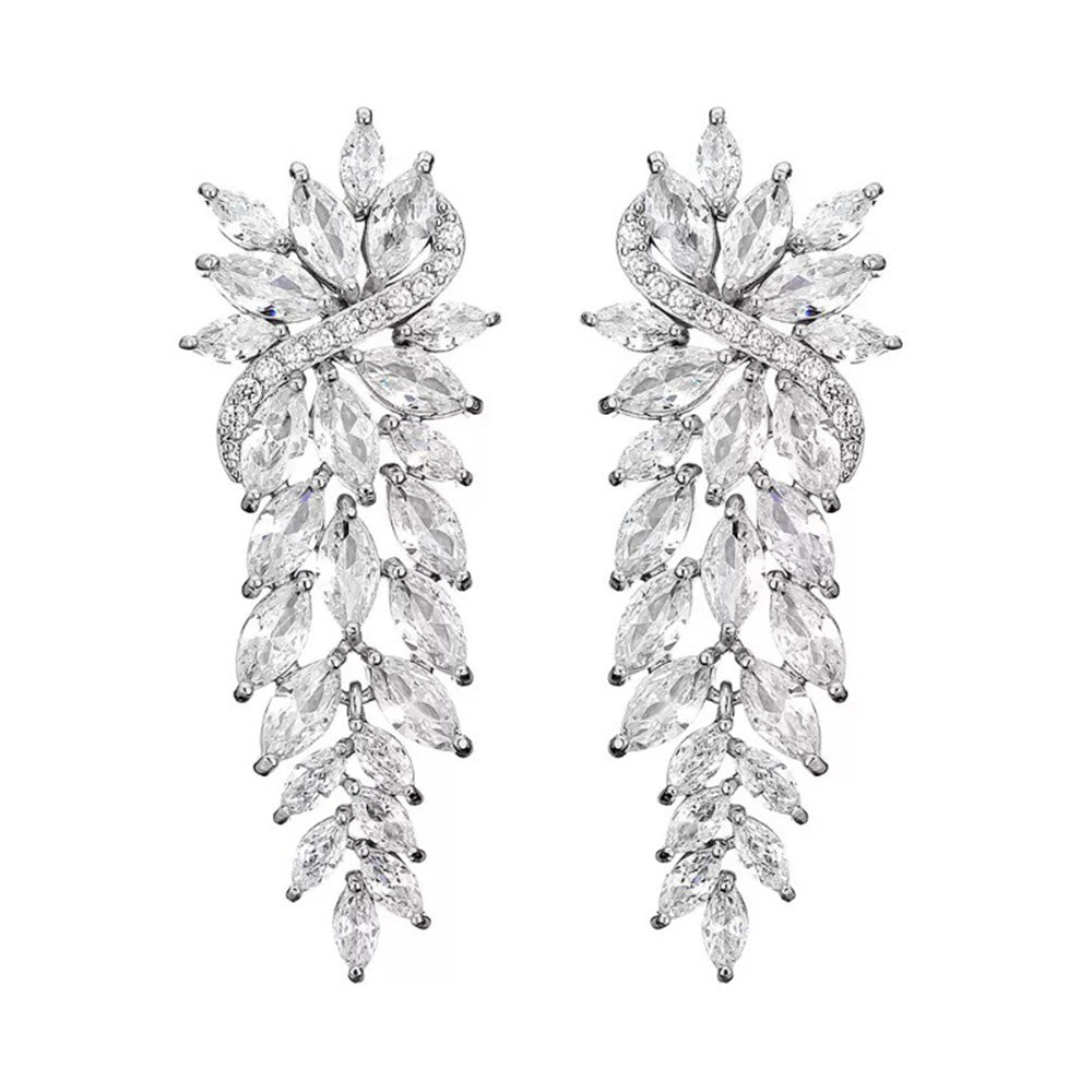 Cubic Zirconia Elegant Wedding Diamond Earrings