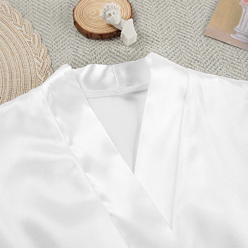 White Feather Loose Suspender Robe Two-Piece Set