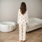 Small Black Heart Print Pajamas Set
