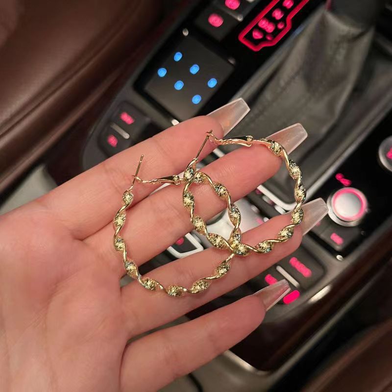 Gold and Silver Twist Hoop Earrings