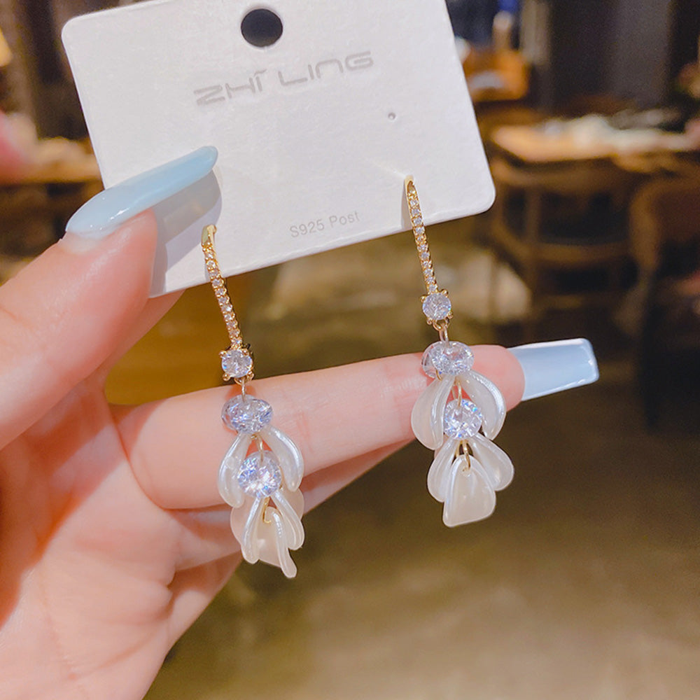 Delicate Diamond Accent Drop Earrings Sweet & Sparkling Fashion Jewelry