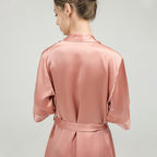 Rose Embroidered Silk Camisole Robe Two-Piece Set