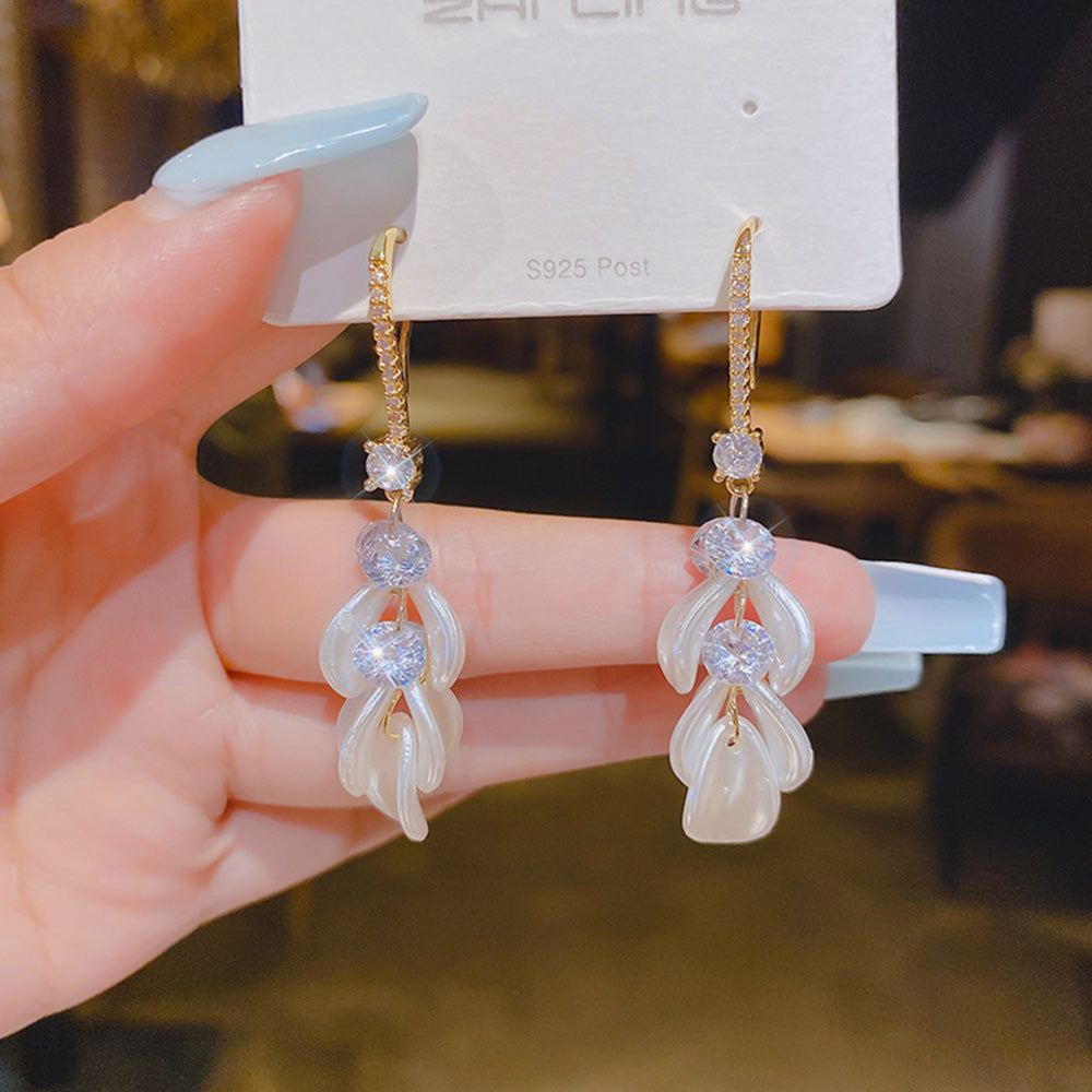 Delicate Diamond Accent Drop Earrings Sweet & Sparkling Fashion Jewelry