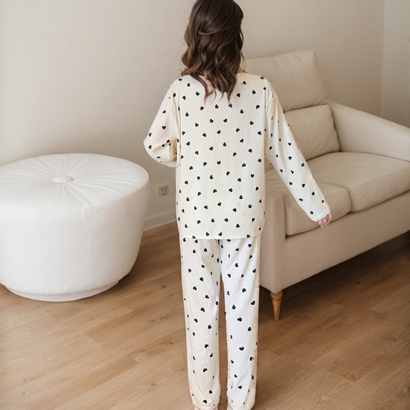 Valentine's Day Love Heart Pullover Women's Pajama Set