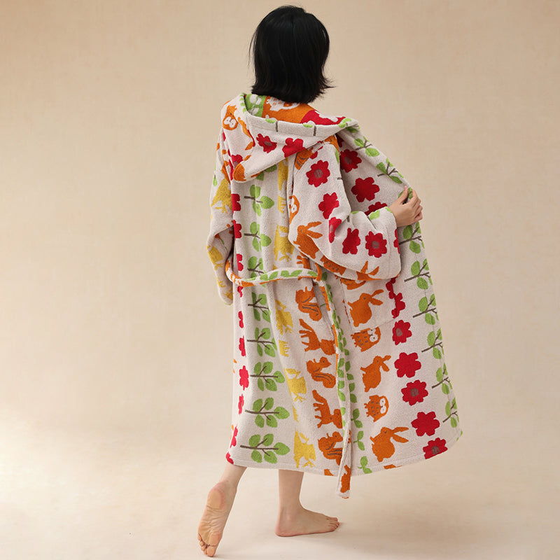 Pure Cotton Parent-Child Animal Forest Robe