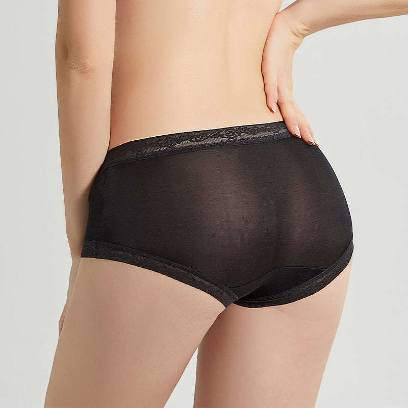 Mulberry Silk Mid-Rise Hip-Hugging Briefs