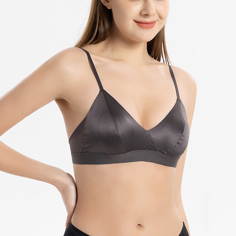 Women's Wire-Free Triangle Cup Satin Bra