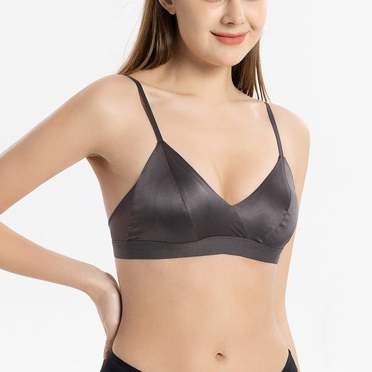 Women's Wire-Free Triangle Cup Satin Bra