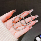 Gold and Silver Twist Hoop Earrings