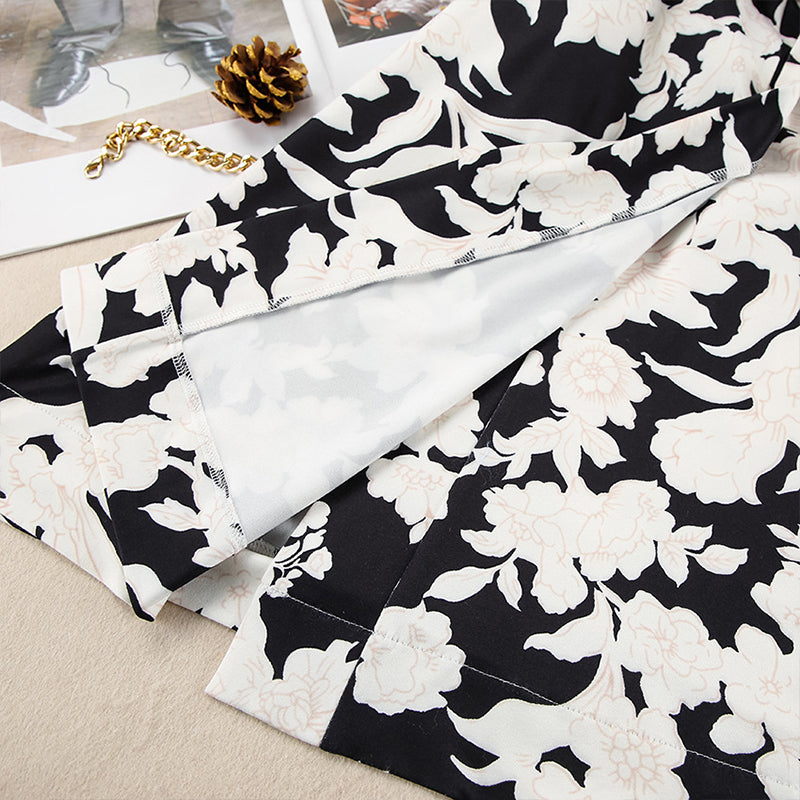 Printed Breathable Knit Sleeve Robe Set