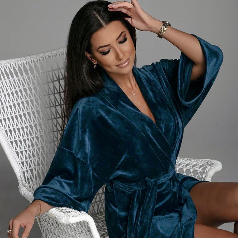 Deep V Sexy Three-Quarter Sleeves Home Clothes