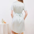 Tie Waisted One-piece Silk Nightgown