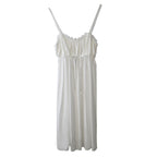 White Cotton Sexy Halter Nightdress
