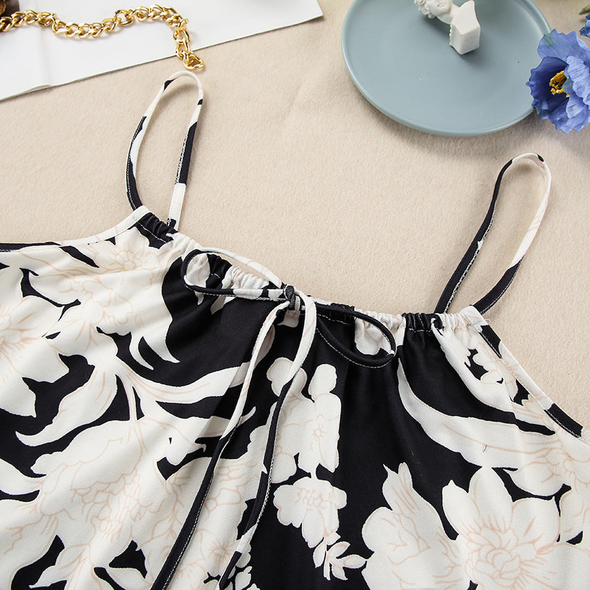 Printed Breathable Knit Sleeve Robe Set