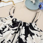 Printed Breathable Knit Sleeve Robe Set