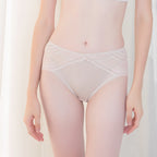 Triangle Cup Silk Underwear Set In Beige