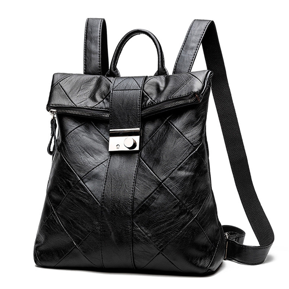 Lightweight Quilted PU Leather Backpack for Women